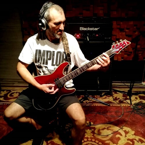 Miguel recording guitars at Trempol Studios